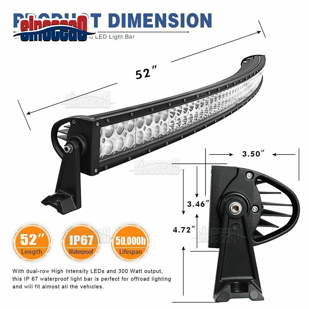 For 19891998 K1500/K1500 Suburban 52 inch LED Light Bar+Roof Mount Bracket+Wire eBay