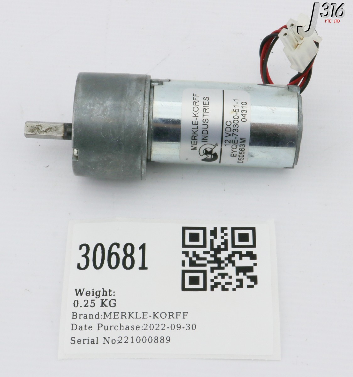 い 30681 MERKLE-KORFF MOTOR ASSY, 12VDC EYQE-73300-51-1 | eBay