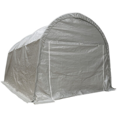 Kuppelüberdachter Carport Unterstand - 4m x 6m x 3,1m - Schwerlastplane - Reißverschlusstür