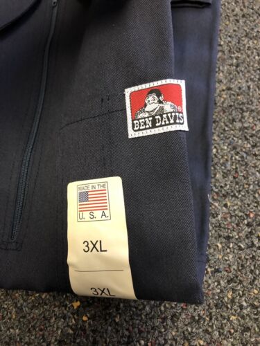 Vintage Ben Davis Men's Shirt Short Sleeve Quarter-Zip Blue 3XL NOS