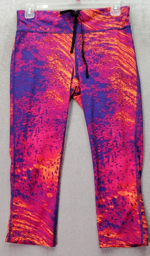 Xersion Capri Leggings Women's Small Multi Polyester Stretch Drawstring Fitted
