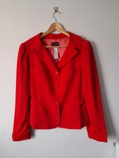 Christian Lacroix Bazar Red Blazer Jacket Size 12 Uk Eur 40 Smart Occasion