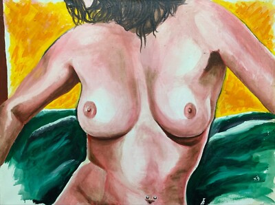 Gemälde Von ELY3 (Elie Jaoui) - Erotischer Akt - 80 x 60 cm