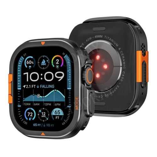 For Apple Series 10 46mm/Ultra 1 2 49mm Smart Watch Cover Metal Case Protector - Picture 2 of 25