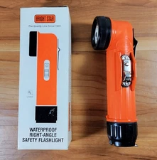 Bright Star Flashlight Model 2220 Right Angle Safety Waterproof Orange NEW