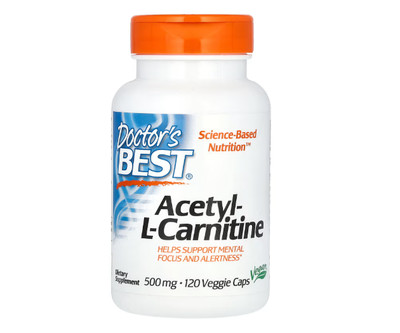 Doctor's Best, Acetyl-L-Carnitine, Acetyl-L-Carnitin, 1.000 mg, 120 Kapseln