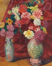 LOUIS VALTAT Poster or Canvas Print "DEUX VASES DE FLEURS"