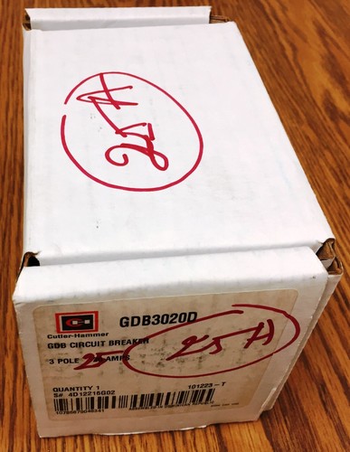 Cutler-Hammer GDB3020D, Industrial Circuit Breaker 480VAC, 125/250VDC, 25A 3-Pol - Picture 10 of 11