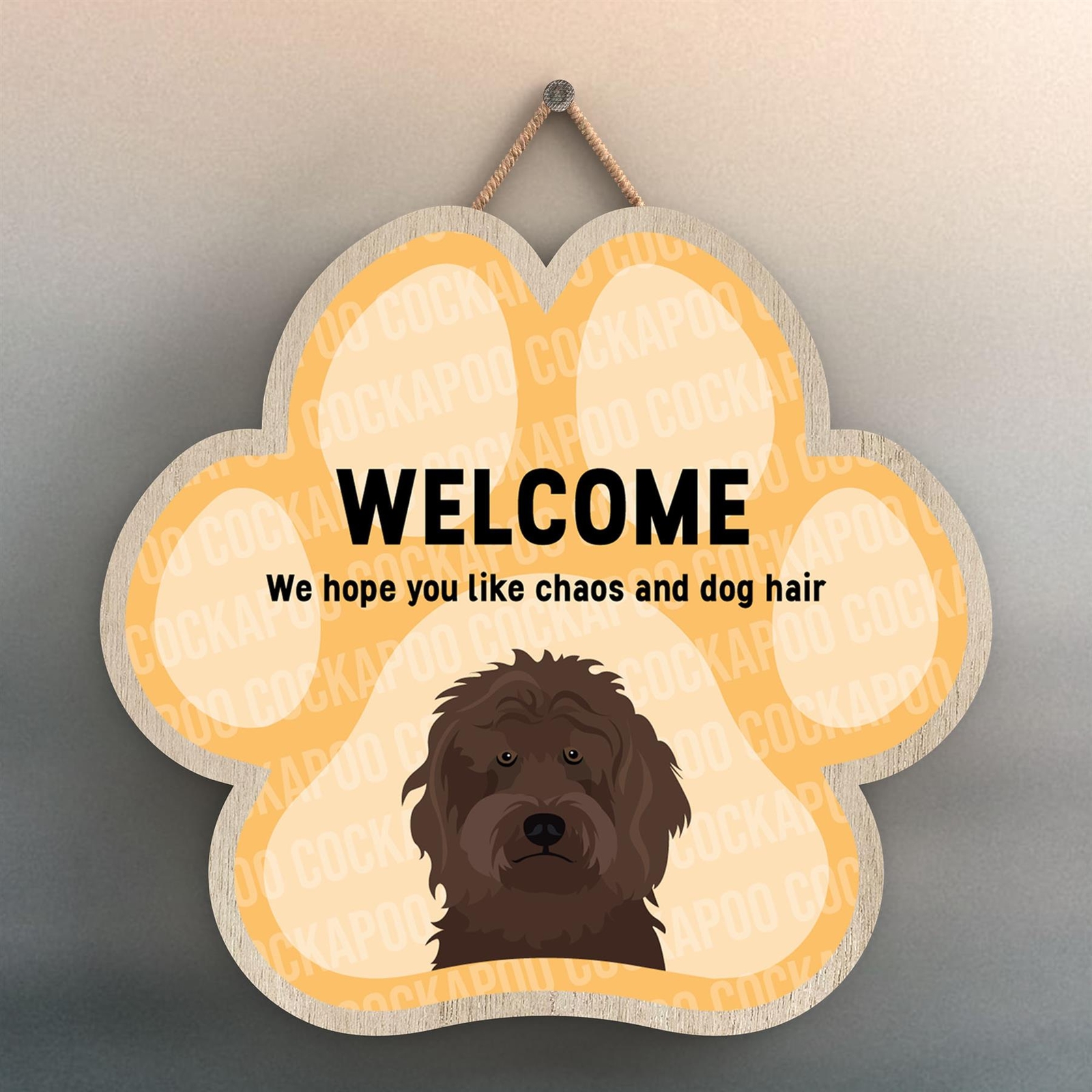 Cockapoo Welcome Chaos And Dog Hair Katie Pearson Artworks Pawprint Plaque