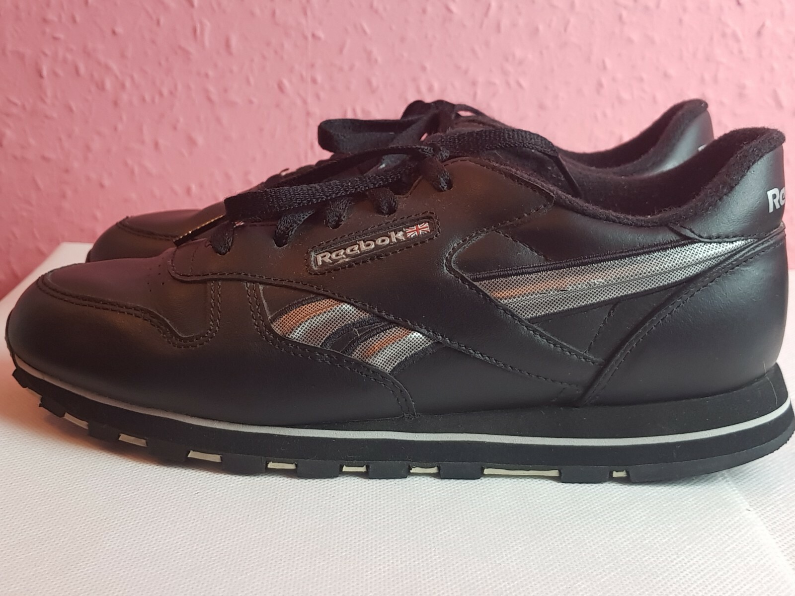 black leather trainers size 5.5