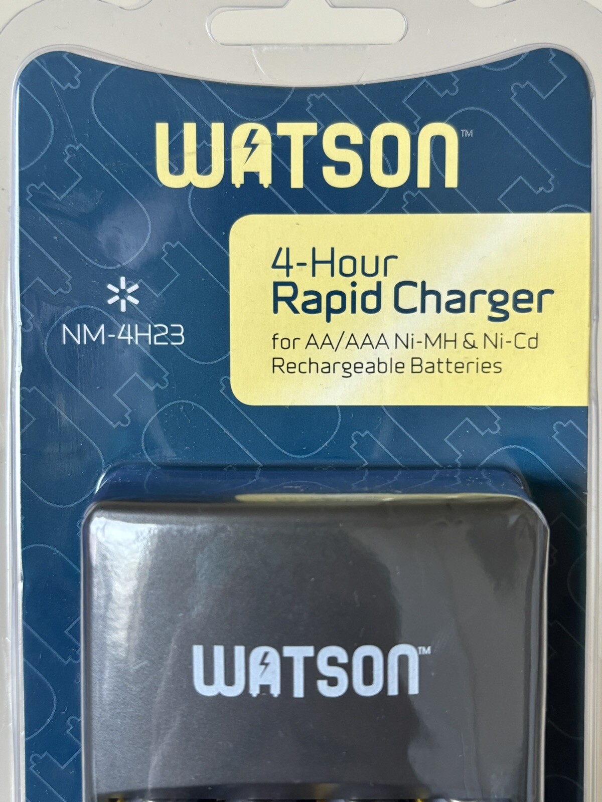 Watson 4Hour Rapid Charger AA and AAA NiMH and NiCd Rechargeable+4 Batteries
