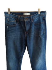 Levi Jeans Womens 8M Blue 505 Straight Leg Mid-Rise Stretch Red Tab