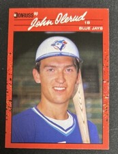 1990 Donruss John Olerud Baseball Rookie Card (RC) #711 Blue Jays 1B VG O/C. rookie card picture