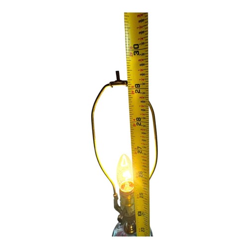 Vintage St Clair Paperweight Floral Handblown Glass Lamp Brass Base 29" Tall - 第 4/10 張圖片