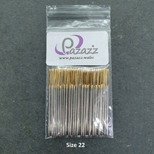 Cross Stitch Needles Embroidery Tapestry Gold Tail Sizes 22 pack of 100