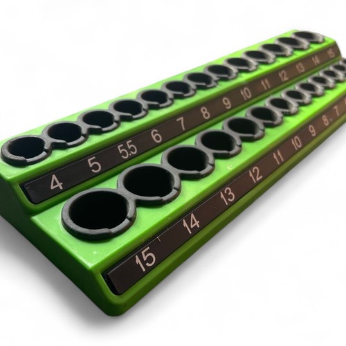 Snap-on Magnetic Socket Holder Extreme 4-15mm 2 Rail Set Green 14MSKTHGRN - Picture 2 of 2