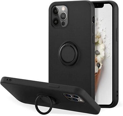 Flüssig Silikon Hülle für iPhone 11 12 14 15 16 Pro SE Stoßfest Ring Ständer Weich