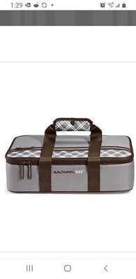 Rachael Ray Lasagna Lugger Small Bias Plaid Sea Salt