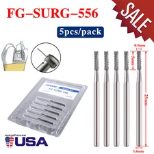 Dental Carbide Flat Fissure Burs Surgical Length FG SURG 25mm 556 High Speed po