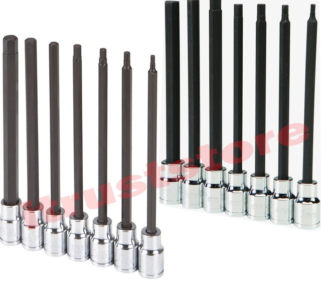 14 PC MM METRIC & SAE LONG ALLEN HEX WRENCH BIT KEY SOCKET TOOL SET eBay