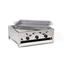 Edelstahl-Brenner 3-flammig 11kW Gasgrill-Br&auml;ter-Kombi Grill Gastro Neu K3