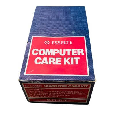 Esselte Vintage Computer Pflegeset Kassette Antistatik Kopf Reiniger Schaumtücher