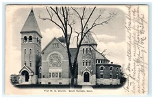 1909 First M.E. Church South Norwalk CT Connecticut Early View Postcard