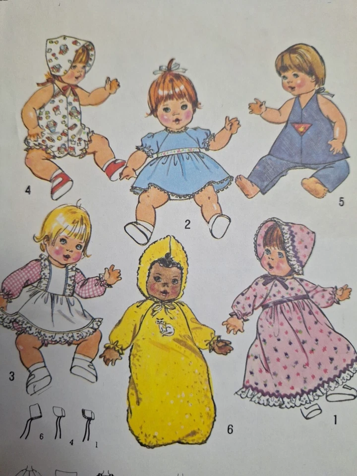 Doll Wardrobe Wardrobe L 17" 18" Simplicity 7208 Sewing Pattern CUT VTG Dress - Image 2 of 4