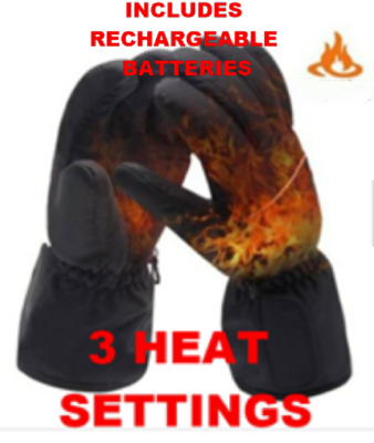 #ad Men#x27;s Large Heated Gloves 104 140^F 3 Way Heat Switch W Rechargeable Batteries $54.77