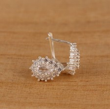 925 Sterling Silver Teardrop Pear Shaped Halo CZ Earrings Gift Boxed