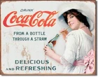 New Drink Coca Cola From a Bottle Through a Straw Decorative Metal Tin Sign Coke