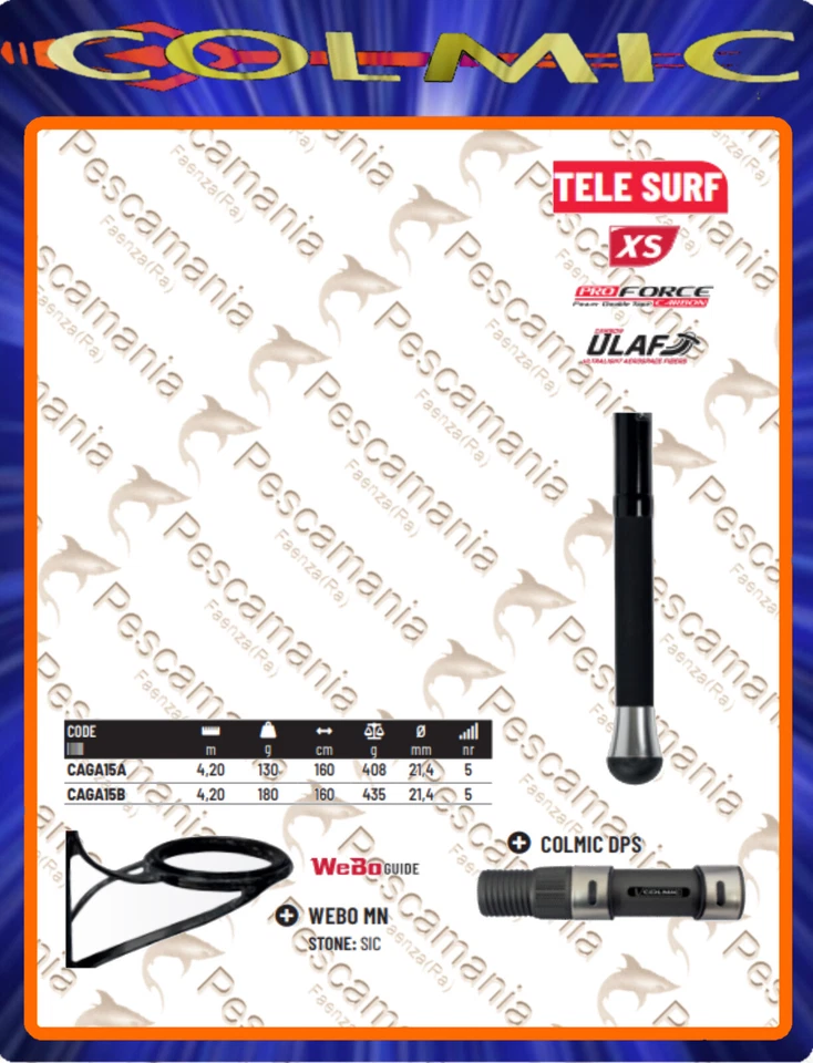 Canna colmic GALAXY surf mt. 4,20 130 gr. surf casting - Immagine 2 di 2