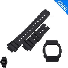 Genuine Watch Band Bezel Casio G-Shock DW-5600BB-1 Matte Black w/ Black Letters