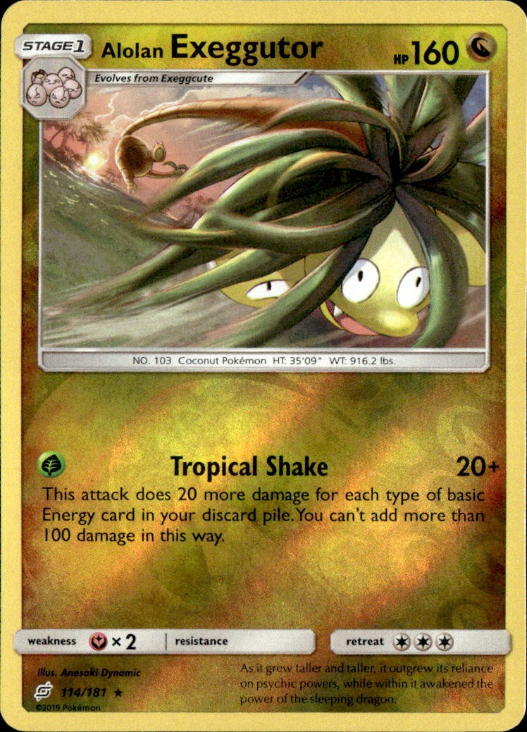 Alolan Exeggutor 114/181 Rare Team Up Pokemon Reverse Holo Near Mint