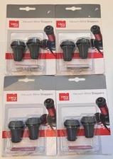 4 Packages! Vacu Vin Wine Saver Extra Corks 2 Pk Vacuum Pump Stoppers Original