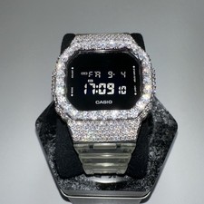 Casio G-Shock DW-5600SKE-7ER Skeleton Custom Moissanite Iced Out Watch 