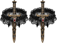 2Pcs Pirate Sword with Lace Bow Pirate Women Dagger Thigh Garter