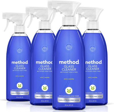Method Glass Cleaner + Surface Cleaner, Mint, 28 Ounce, 4 Pack, Packaging May