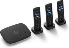 Ooma Telo VoIP with 3 HD3 Handsets Complete Home Phone System for Black