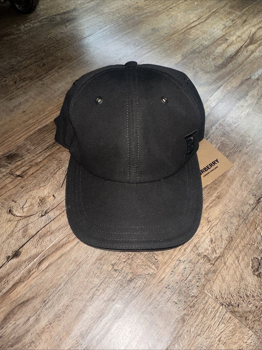 NEW BURBERRY BLACK COTTON CLASSIC CHECK LINED BASEBALL CAP HAT