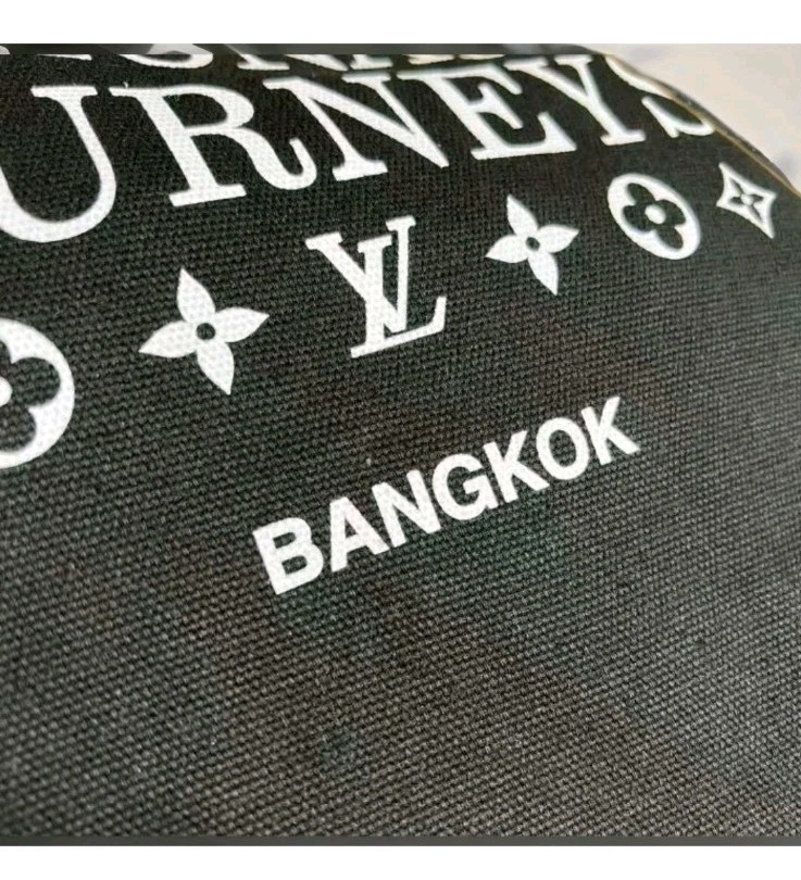LOUIS VUITTON Black White Tote Bag Visionary Journeys Bangkok