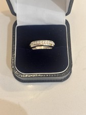 Stunning Platinum Diamond Set Wedding Band Size M