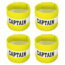 4pcs Elastic Captain's Armband  Soccer Team Training Arm Band Yellow