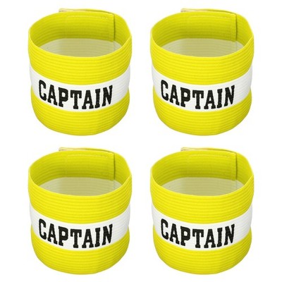 4pcs Elastic Captain's Armband Soccer Team Training Arm Band Yellow