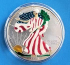 1998 Colorized Silver Eagle Dollar Coin 1 ounce Fine Silver