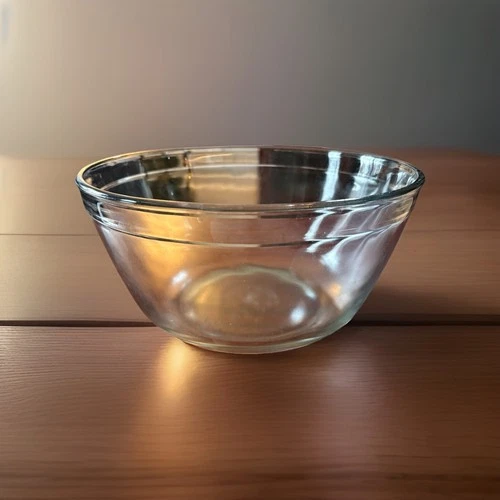 Vintage Anchor Hocking Clear Glass Mixing Bowl 4 Quart 4QT Oven Microwave Safe