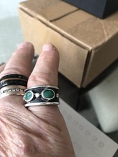Navajo 2 Stone Turquoise 5-1/2 Sterling Silver Ring