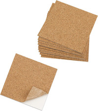 10 PCS Self-Adhesive Cork Sheets, 0.03 Inches Thick Small Board Roll Tiles Fabri