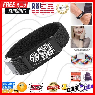 Men's & Women's Adjustable QR Code Medical Alert Bracelet   Durable & Stylish