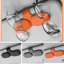 Universal Car Sun Visor Sunglasses Holder Magnetic Leather Eyeglass Hanger Clip